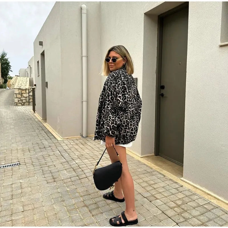 Helena | Kurtka bomberka w panterkę